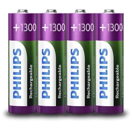Philips Wiederaufladbare Batterien AA 1300 mAh 4 St.