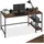 Tectake tectake® Computer-Schreibtisch, Canton 120x60x75,5cm Industrial Style, Seitenregal mit 2 Ablagefächern, 120 x 60 x 75,5 cm