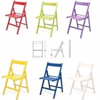 Set 6 Stühle Wiederverschließbaren IN Holz Rot Grün Violett Gelb Blau Weiß