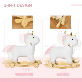 Homcom 2-IN-1 Schaukelpferd mit Räder