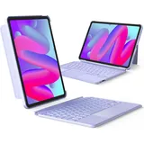 Inateck Tastatur Hülle für iPad Air 6 11 Zoll 2024,iPad Air 5/4 10.9 Zoll,iPad Pro 11 Zoll 4/3/2/1,Hoch-/Querformat Ständer,Abnehmbare Touchpad mit 7-Farbiger Hintergrund Beleuchtung,QWERTZ, KB04111