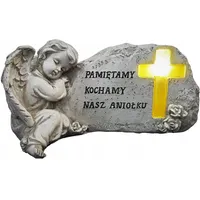 OEM Kerzenförmige Schutzengelfigur Für Das Grab Eines Kindes/sohnes/einer Tochter, Beleuchtetes Kreuz