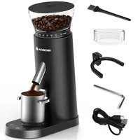 AAOBOSI Kabellose Kaffeemühle Elektrisch, 60 Mahlgradstufen, USB-C Wiederaufladbar, 40MM Edelstahl-Kegelmahlwerk für Espresso & French Press - Schwarz