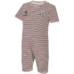 hummel 1. FC Köln gestreifter Strampler/Schlafanzug für Babys white asparagus stripe 74
