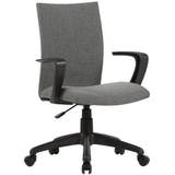 byLIVING Bürostuhl Sit, Webstoff grau/Höhenverstellung/gebremste Sicherheitsrollen/Bürosessel/B 55, H 86,5-94, T 58,5 cm