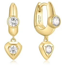 ANIA HAIE Ohrstecker Shield Drop Huggies gold 925er Silber onesize