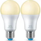 WIZ LED Energiespar Gl ̧hbirnen 2er Pack E27 WiFi steuerbar 60W warmweifl