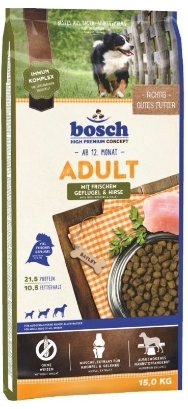 Bosch Adult Poultry & Millet, Geflügel und Hirse (neues Rezept) 15kg (Rabatt für Stammkunden 3%)