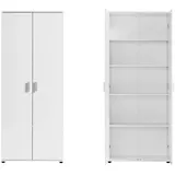 home collective Mehrzweckschrank Weiß Holzwerkstoff, Echtholz, 4 Einlegeböden in , Weiß , , , 35x184x75 cm Waschküche, Mehrzweckschränke