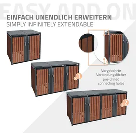 ML-Design Mülltonnenbox 3er 200 x 80 x 116,3 cm anthrazit-rostoptik