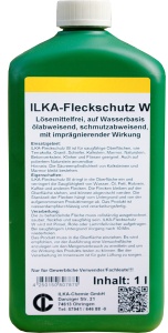 ILKA Fleckschutz W auf Wasserbasis, Öl- und Schmutzabweisender Oberflächenimprägnierer, 1 Liter - Flasche