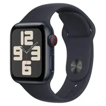 Apple Watch SE 2024 GPS + Cellular 40 mm Aluminiumgehäuse Mitternacht, Sportarmband Mitternacht S/M
