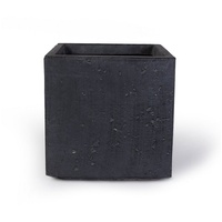 Köhko Blumenkübel aus Fiberglas Pflanztopf 32x32x31 cm dunkelgrau Quadrat