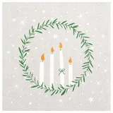 Home fashion Delicate Wreath, Advent 33x33 cm Papier einseitig bedruckt viertel Motiv Serviettentechnik Decoupage