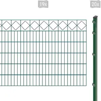 Arvotec Doppelstabmattenzaun »EXCLUSIVE 120 zum Einbetonieren "Karo" mit Zierleiste«, Zaunhöhe 120 cm, Zaunlänge 2 - 60 m 81768261-0 dunkelgrün H/L: 120 cm x 38 m