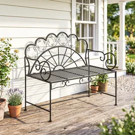 Outsunny Gartenbank 107 x 56 x 92 cm Schwarz