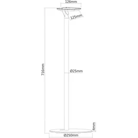 conecto CC50596 2er-Set Premium Standfuß für SONOS ONE + SONOS PLAY:1 mit Kabelmanagement, Höhe: 71,6cm, Traglast: max. 3,0kg, weiß