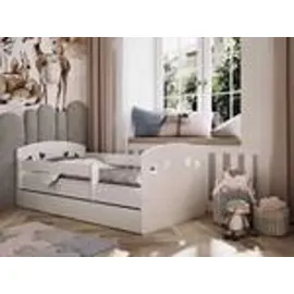 les tendances Kinderbett Julia 80 x 180 cm Holzwerkstoff lackiert weiß