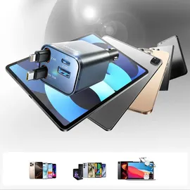 Joyroom JR-CCL05 30W 4-in-1 Autoladegerät mit 2 integrierten Kabeln - Dunkelgrau