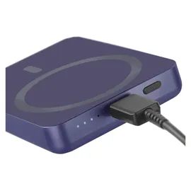 EMOS Powerbank 5 000 mAh WI 522 mit Magnet - magnetischer externer Akku mit Passthrough und Wireless-Charging USB-C-Ausgang inkl. USB-Datenkabel - für iPhone, iPad, Smartwatches - blau