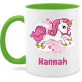 Tasse Tassen 325ml - Einhorn Name I Unicorn I Einhörner - 325 ml - Hellgrün - personalisierte einhörnern personlisierte wunschname mädchen tasse+personalisiert und einhorntassen geschenke sachen