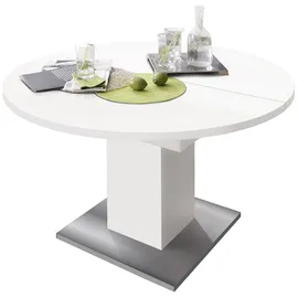 Mäusbacher Esstisch mit Auzugsfunktion in 2 Größen, weiß matt ausziehbar 160 cm x 120 cm