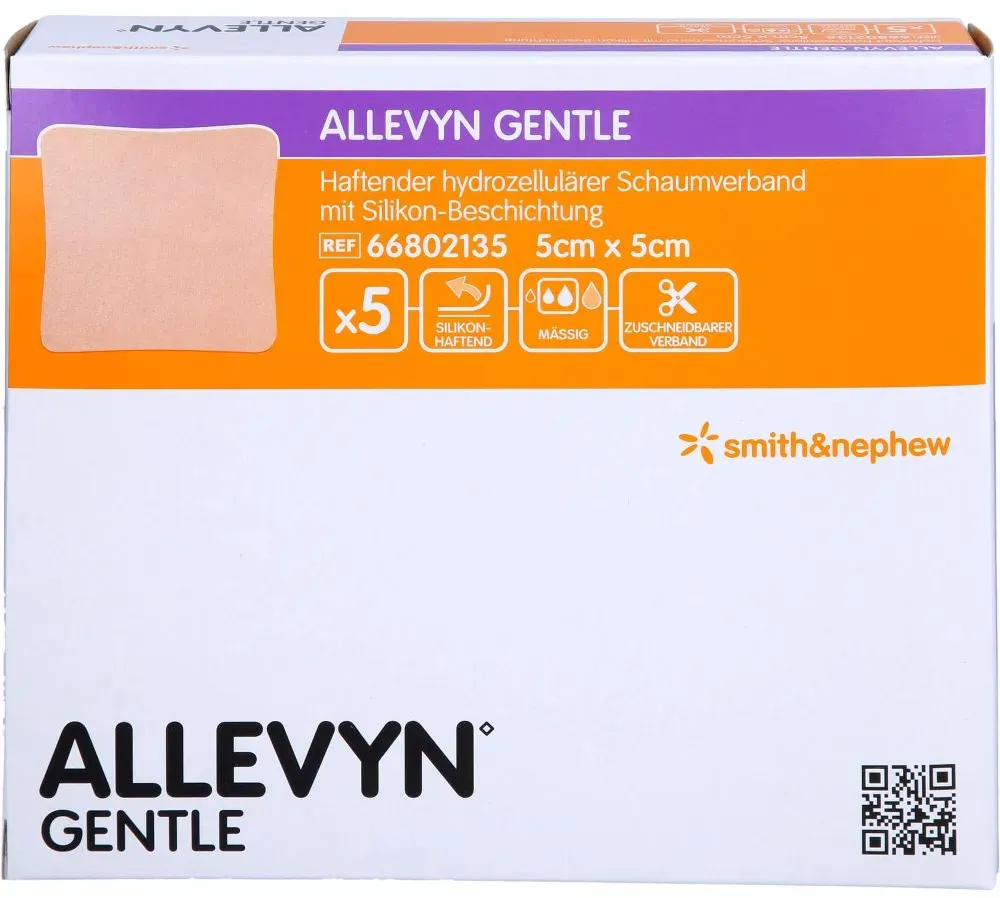 ALLEVYN Gentle 5x5 cm Schaumverband 5 St
