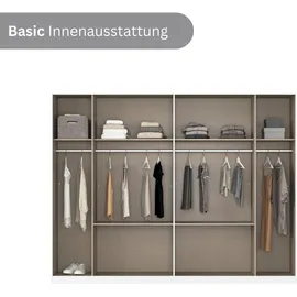 Rauch Drehtürenschrank RAUCH "Kleiderschrank Schrank Garderobe Garderobenschrank MAINZ", grau (graumetallic), B:271cm H:210cm T:54cm, Holzwerkstoff, Schränke, Drehtürenschrank, grifflose Front, Außentüren mit Push-to-Open Funktion MADE IN GERMANY, Topseller