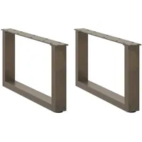VidaXL Couchtischbeine U-Form 2 Stk. Naturstahl 60x(30-31) cm Stahl