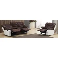 Microfaser Relax Schlafsofas Relaxsofas Fernsehsessel 5116-3+1-PU