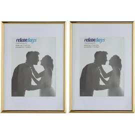 Relaxdays 24 x Bilderrahmen, A4, Gold