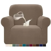 luxuskollektion Sofabezug Stretch Wasserdicht Jacquard Anti Rutsch 1 Place Kamel