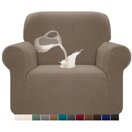 luxuskollektion Sofabezug Stretch Wasserdicht Jacquard Anti Rutsch 1 Place Kamel