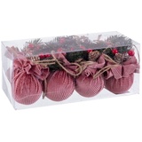 BigBuy Christmas Weihnachtskugeln mehrfarbig rosa Cord Foam 6 x 6 x 6 cm (8 Stück)