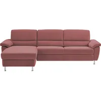CALIZZA INTERIORS Ecksofa »Onyx L-Form«, Recamiere links oder rechts, wahlweise mit Bettfunktion, Breite 270 cm rot
