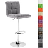 Woltu 1 x Barhocker Barstuhl Tresenhocker Stuhl drehbar und höhenverstellbar Tresen Hocker Leinen Hellgrau BH32hgr-1