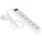 5 Fach Steckdosenleiste mit Kippschalter, 2X USB, Mehrfachsteckdose, Steckerleiste