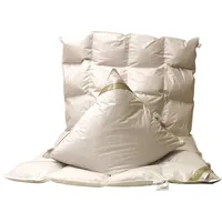 Betten Hofmann Hofmann Set Kassetten Daunendecke 4x6 135x200 cm 100% Daunen + Kissen 80x80 cm - Weiß