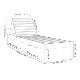 vidaXL Sonnenliegen 2 Stk. Grau 199,5x60x74 cm Massivholz Kiefer