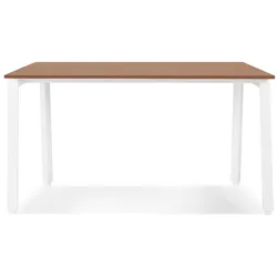 Kadima Design Arbeitstisch Walnuss-Dekor  160x80cm  Büro elegant funktional  braun-weiß  Schreibtisch