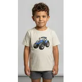 blue seven T-Shirt BLUE SEVEN, Jungen, Gr. 128, kiesel, Single Jersey, Obermaterial: 100% Baumwolle, bedruckt, unifarben, Basic normal, Rundhals, Shirts T-Shirt, Basic-Passform, mit Druckapplikation, unifarben oder bedruckt