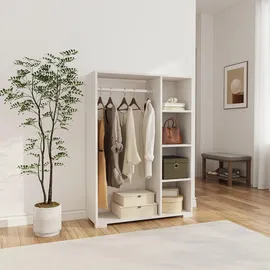 [en.casa] Kleiderschrank Nesbyen 90 x 126 x 30 cm Weiß