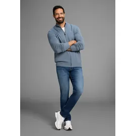 MAN'S WORLD Strickjacke "neue Farben", Herren, Gr. 3XL (64/66), blau (blaugrau), Grobstrick, Obermaterial: 50% Baumwolle, 50% Polyacryl, unifarben, Basic, regular fit, ohne Ausschnitt, Rippstrickbündchen, Strickjacken Strickjacke, aus Baumwollmischung