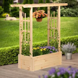 Dobar Pflanzkasten Pergola 117 x 39 x 119 cm Natur