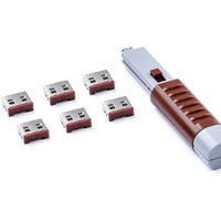 Smartkeeper ESSENTIAL 6x USB-A Blocker mit 1x Lock Key Basic Braun