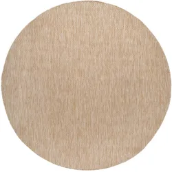Teppich HOME AFFAIRE "Venedig" Gr. 10, beige (natur), H:4mm Ø:200cm, Kunstfaser, Teppiche, Flachgewebe, Sisal-Optik, meliert, UV-beständig, Outdoor geeignet