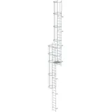 MUNK Munk, Mehrzügige Steigleiter mit Rückenschutz (Notleiter) Aluminium blank 12,12m