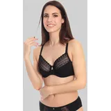 SASSA Bügel-BH "Lovely Secret", Damen, Gr. 100, Cup D, schwarz, Obermaterial: 90% Polyamid, 10% Elasthan, unifarben, normal, BHs Bügel-BH, mit zarter Spitze, Träger verstellbar, Vollschale
