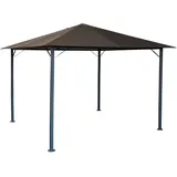 QUICK STAR Metall Pavillon Nizza 3x3m Antik Partyzelt Taupe / Beigegrau RAL 7006