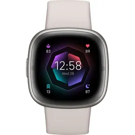 Fitbit Sense 2 aluminium platin/mondweiß